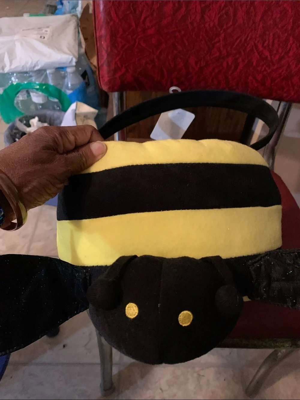 Plush Bee Candy Bag for Kids - Yellow and Black